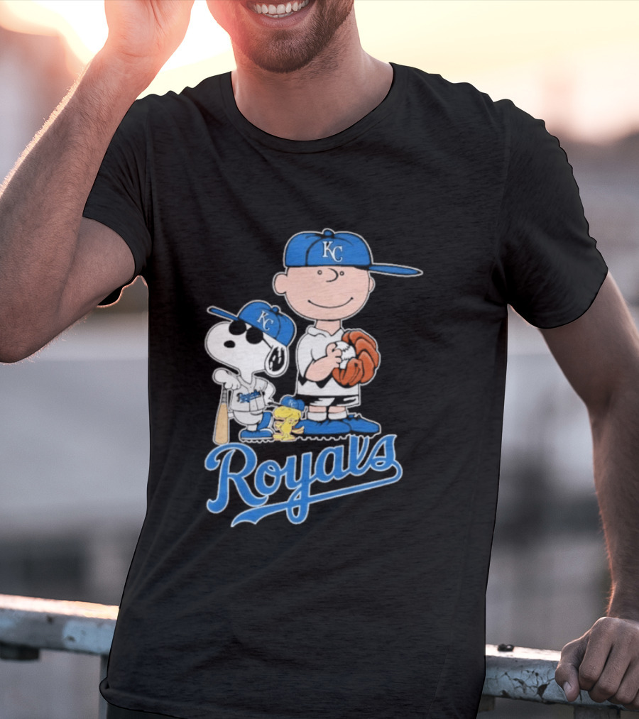 2026 Royals Snoopy Charlie Brown Kansas City Baseball T-Shirt