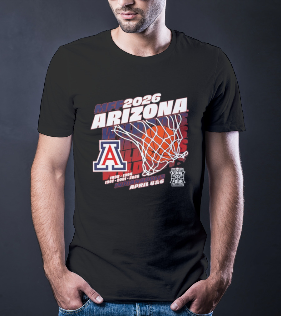 MFF 2026 Arizona Wildcats Final Four Indianapolis April Dates T-Shirt