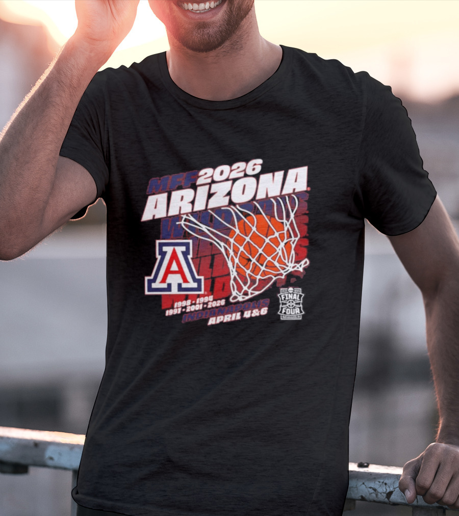 MFF 2026 Arizona Wildcats Final Four Indianapolis April Dates T-Shirt