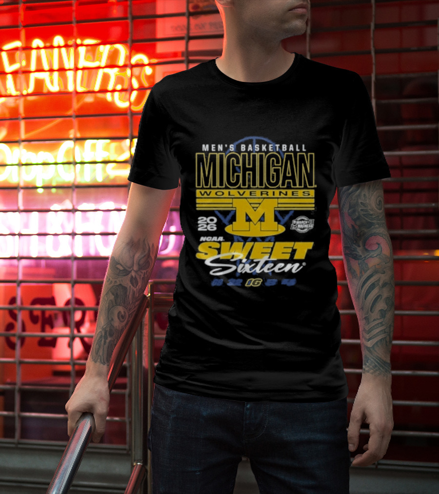 Men's Basketball Michigan Wolverines 2023 NCAA Sweet Sixteen M T-Shirt