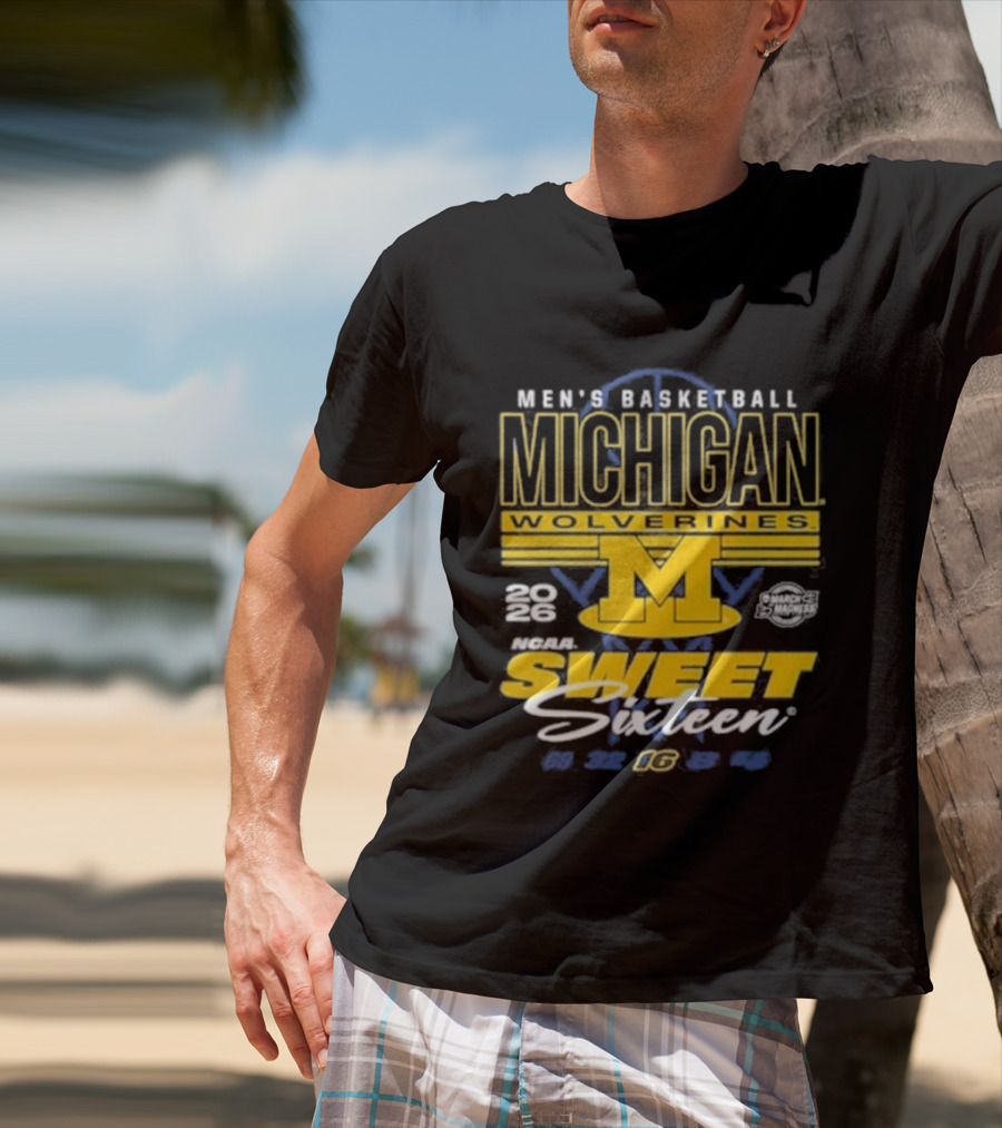 Men's Basketball Michigan Wolverines 2023 NCAA Sweet Sixteen M T-Shirt