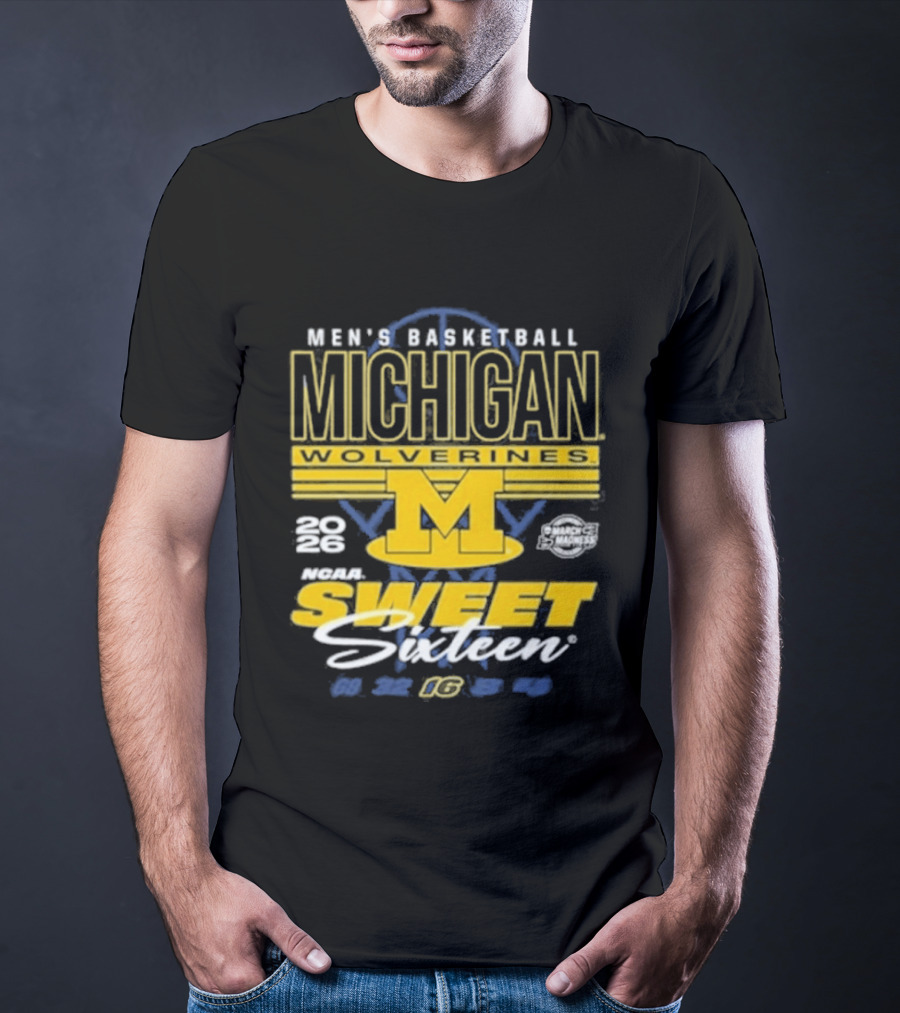 Men's Basketball Michigan Wolverines 2023 NCAA Sweet Sixteen M T-Shirt