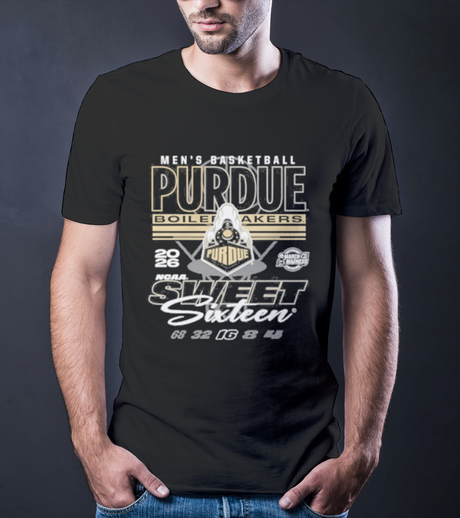 Men's Basketball Purdue Boilermakers Sweet Sixteen 2023 Boiler Up NCAA Team T-Shirt
