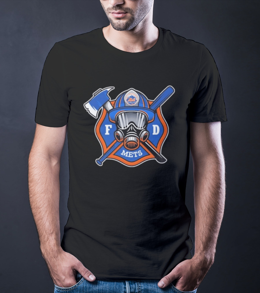 New York Mets Firefighter FD Helmet And Tools T-Shirt