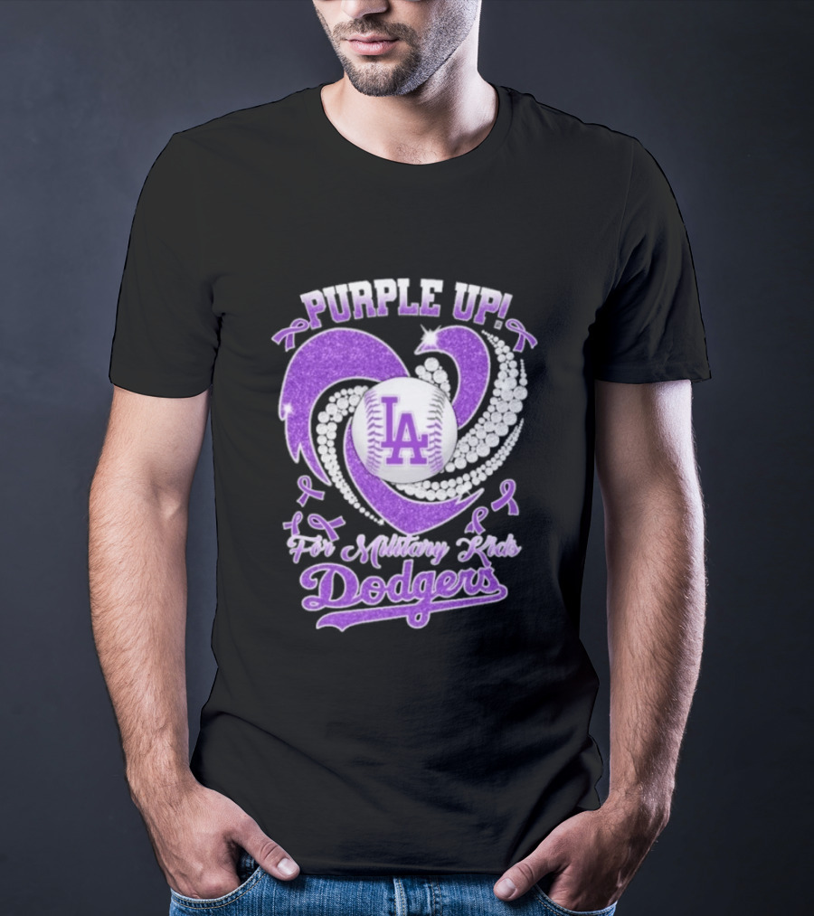 Purple Up Heart LA For Military Kids Dodgers T-Shirt