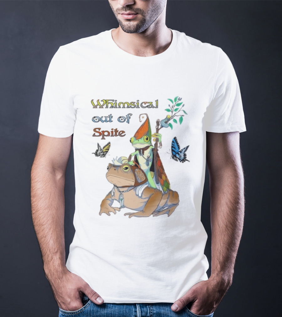 Whimsical Frog Out Of Spite With Butterflies And Chameleon T-Shirt