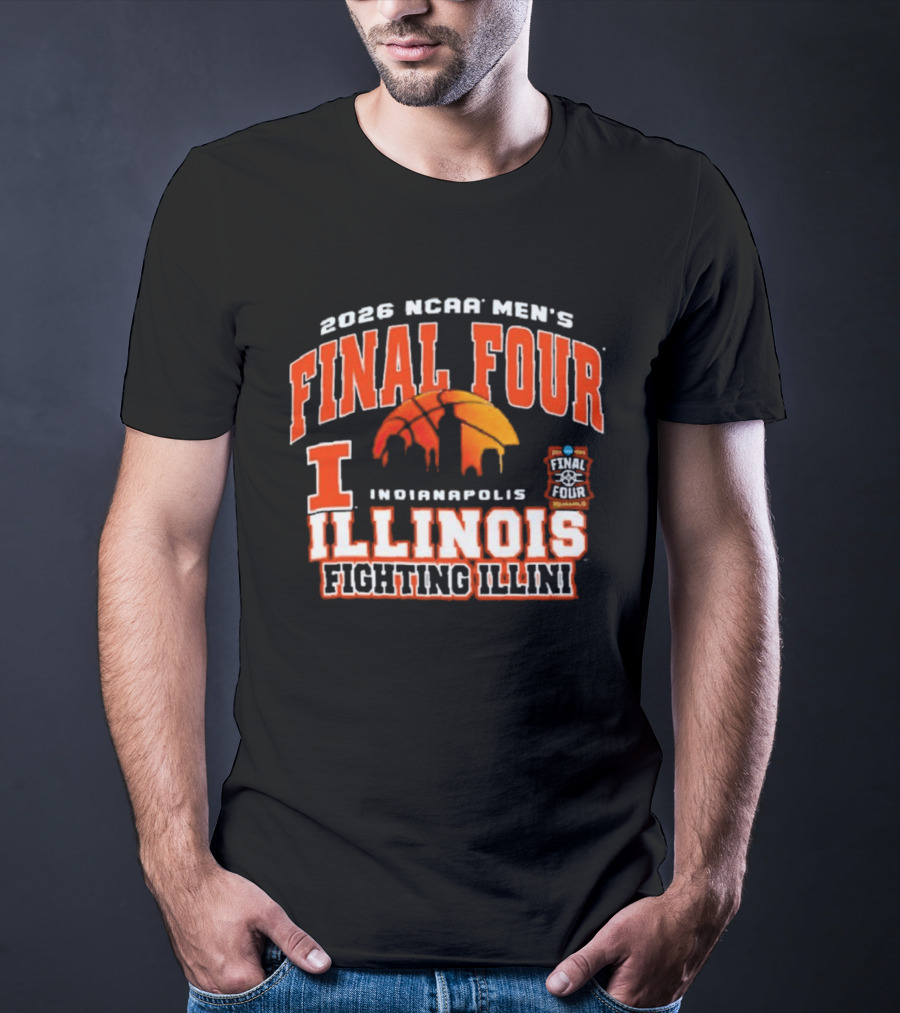 2026 NCAA Men's Final Four Indianapolis Illinois Fighting Illini Basketball T-Shirt