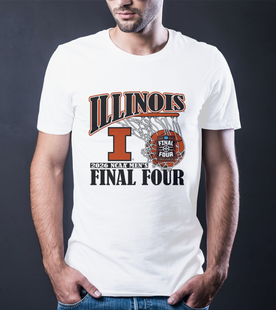 Illinois Fighting Illini Basketball NCAA Men's Final Four 2026 Indianapolis T-Shirt