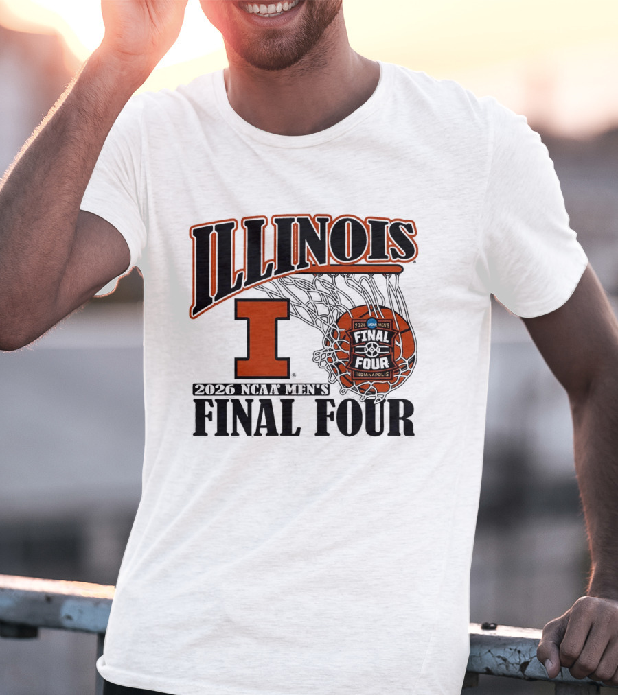 Illinois Fighting Illini Basketball NCAA Men's Final Four 2026 Indianapolis T-Shirt