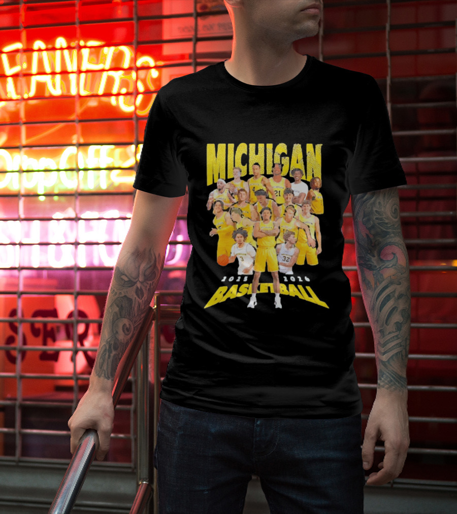 Michigan Wolverines 2025 2026 Basketball Team Members T-Shirt