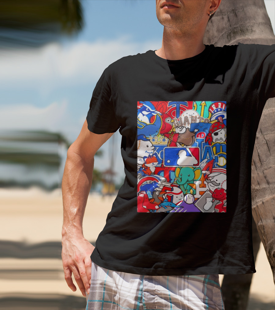 Happy Opening Day 2026 MLB Team Mascots Giants Royals Nationals Phillies Pirates T-Shirt