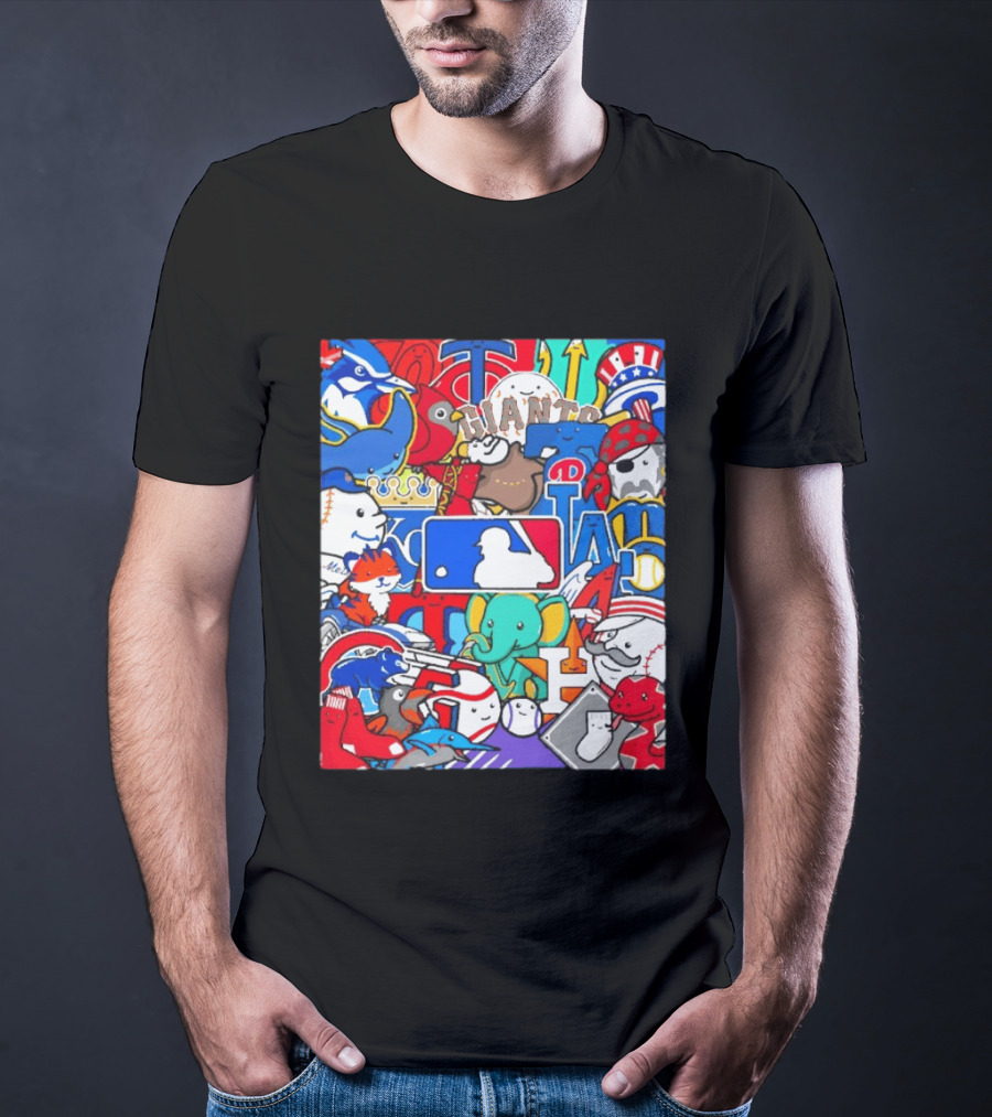 Happy Opening Day 2026 MLB Team Mascots Giants Royals Nationals Phillies Pirates T-Shirt