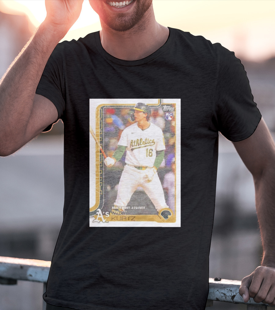 Nick Kurtz Athletics Rookie Debut Topps Baseball Card 4/23/2023 T-Shirt