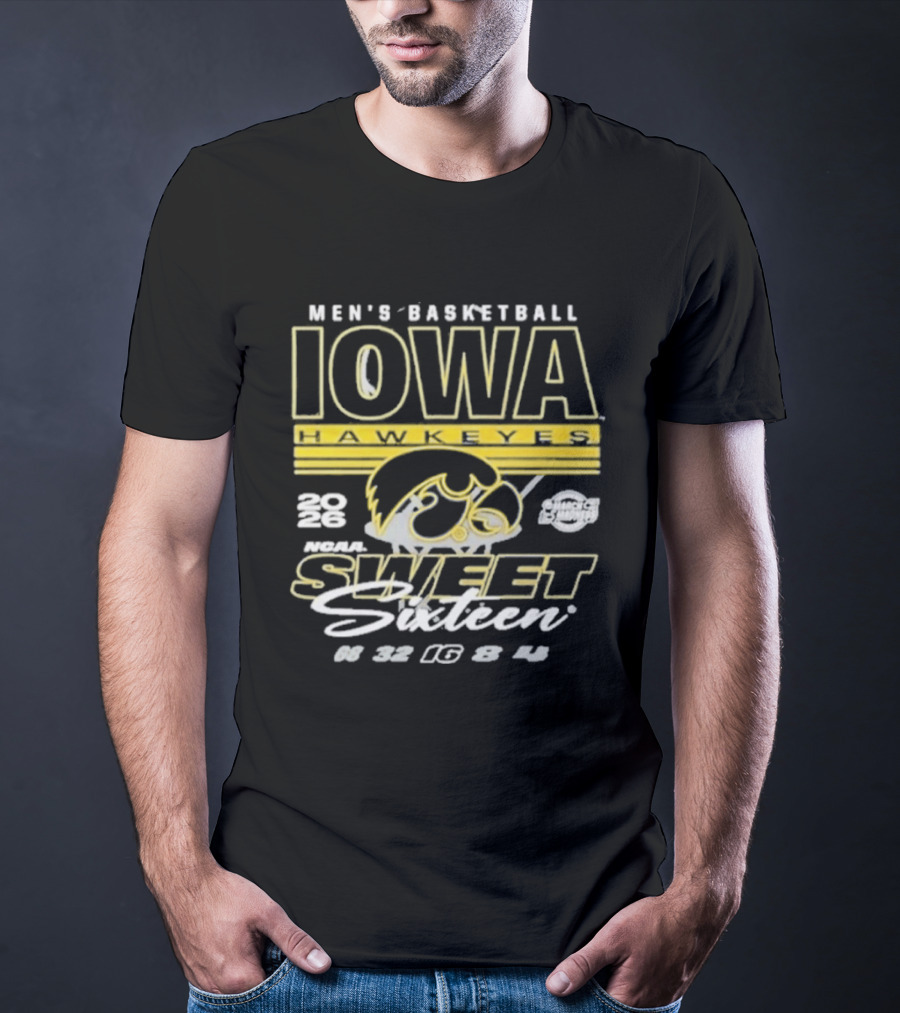 Iowa Hawkeyes Men's Basketball 2026 NCAA Sweet Sixteen March Madness 22 Tournament 16 Team Playoff T-Shirt