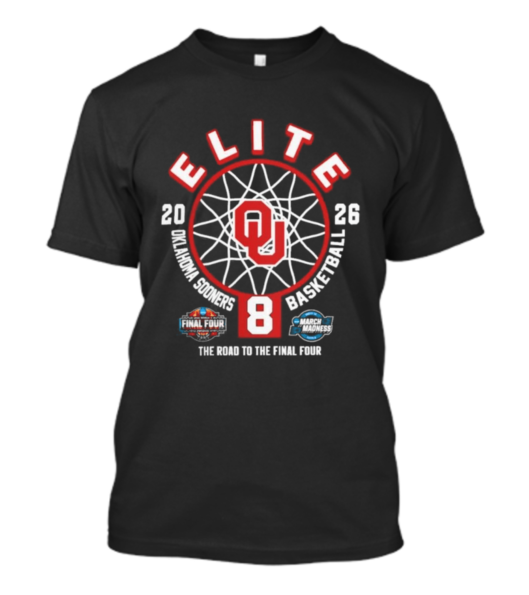 Oklahoma Sooners 2026 Elite Eight The Road To The Final Four Women's Basketball T-Shirt