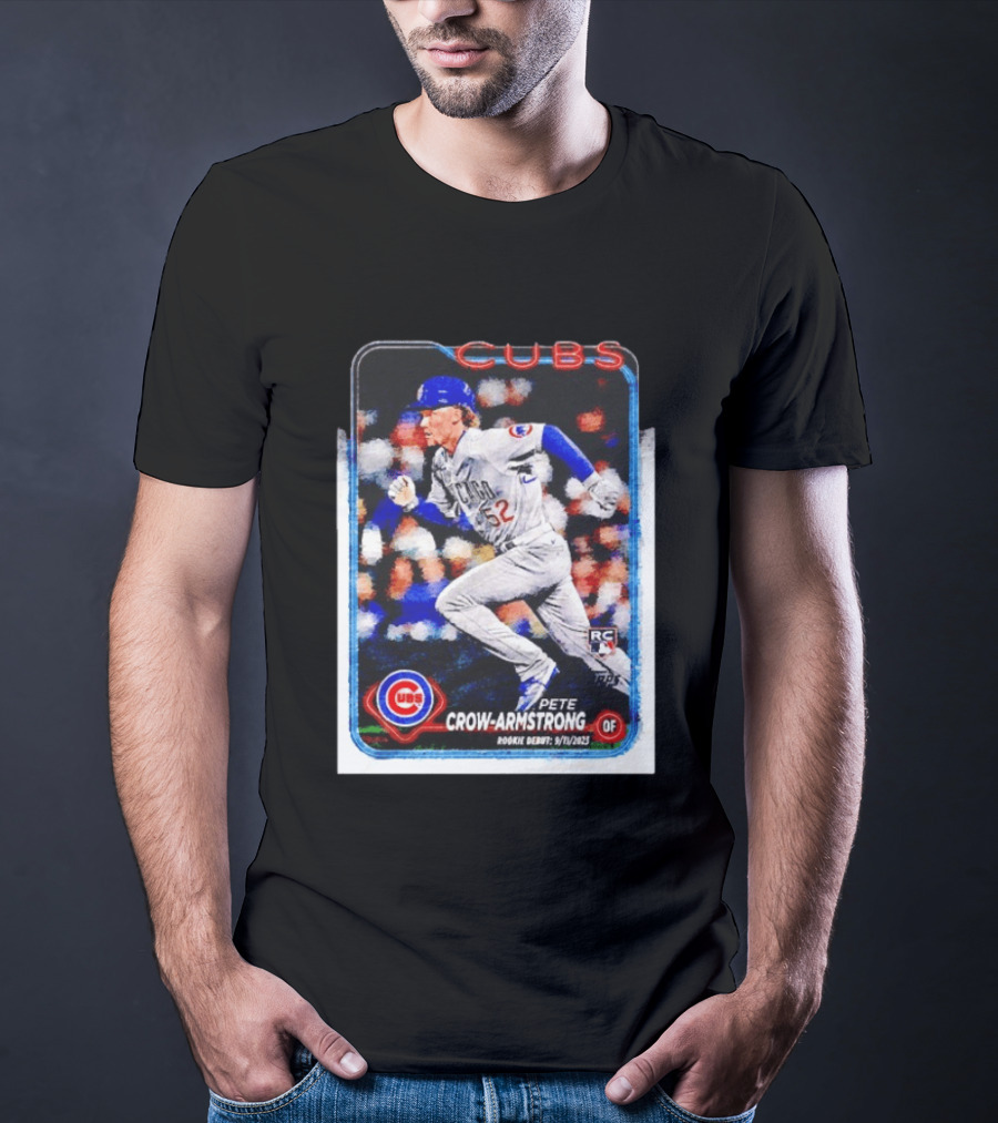 Pete Crow Armstrong Chicago Cubs Rookie Debut 9/11/2023 Topps Baseball Card T-Shirt