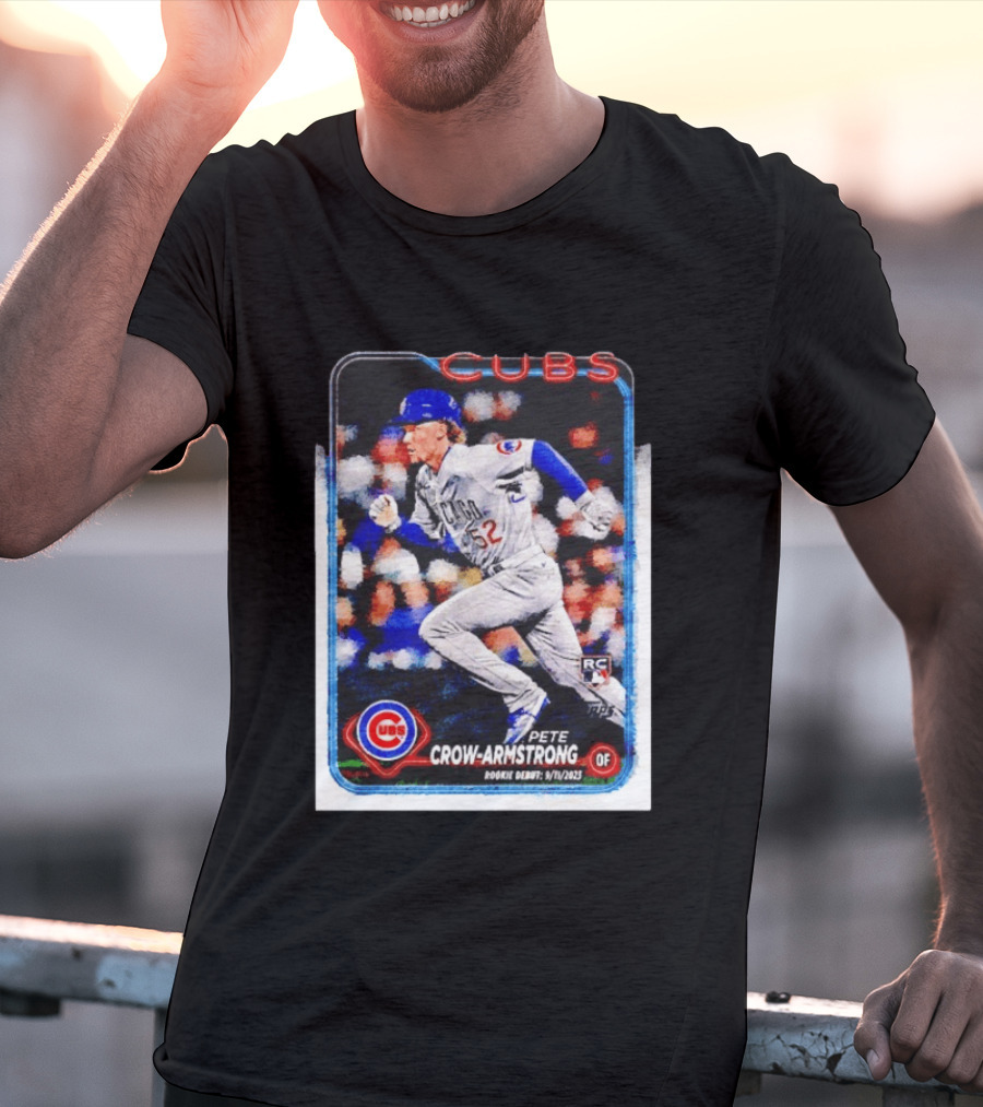 Pete Crow Armstrong Chicago Cubs Rookie Debut 9/11/2023 Topps Baseball Card T-Shirt