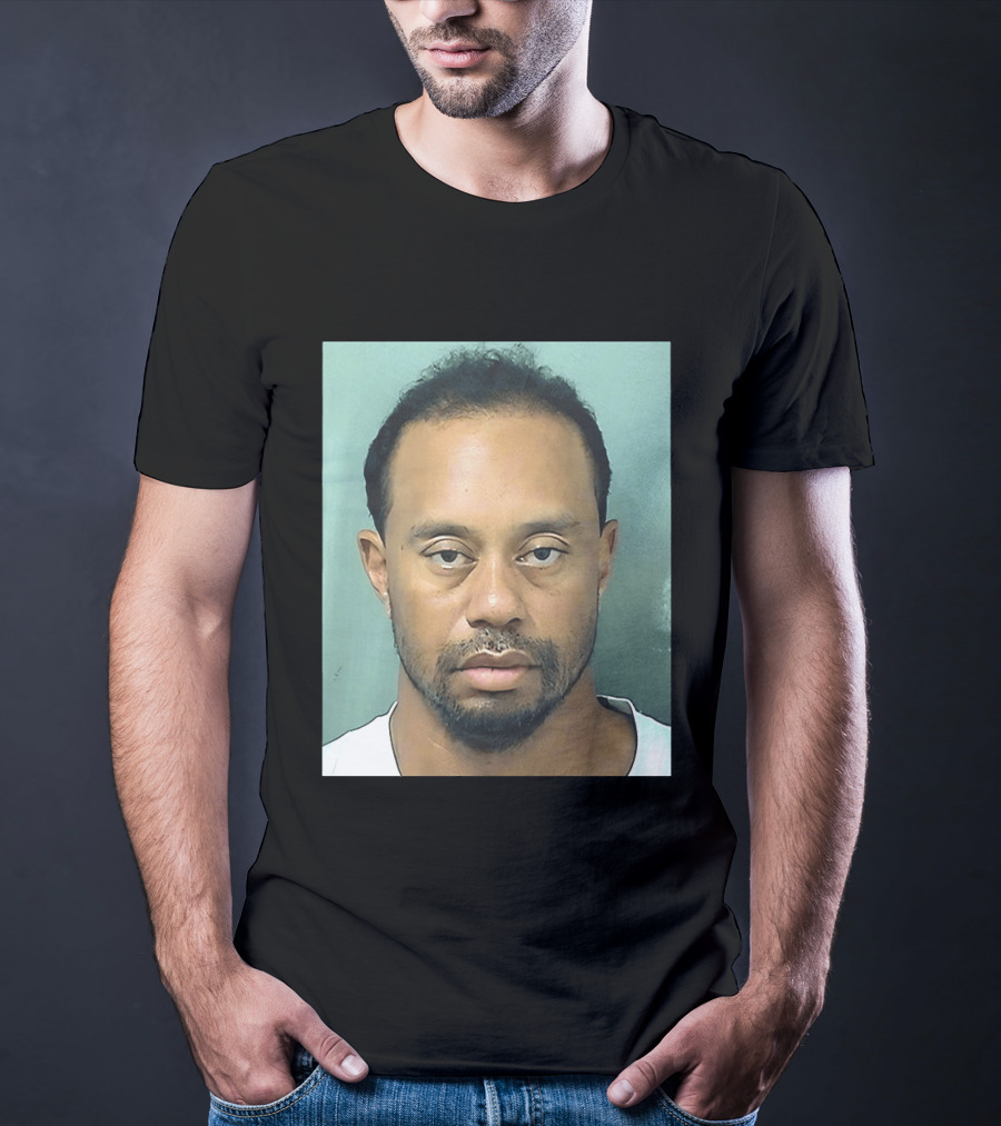Tiger Woods Shot Palm Beach County Booking Photo T-Shirt
