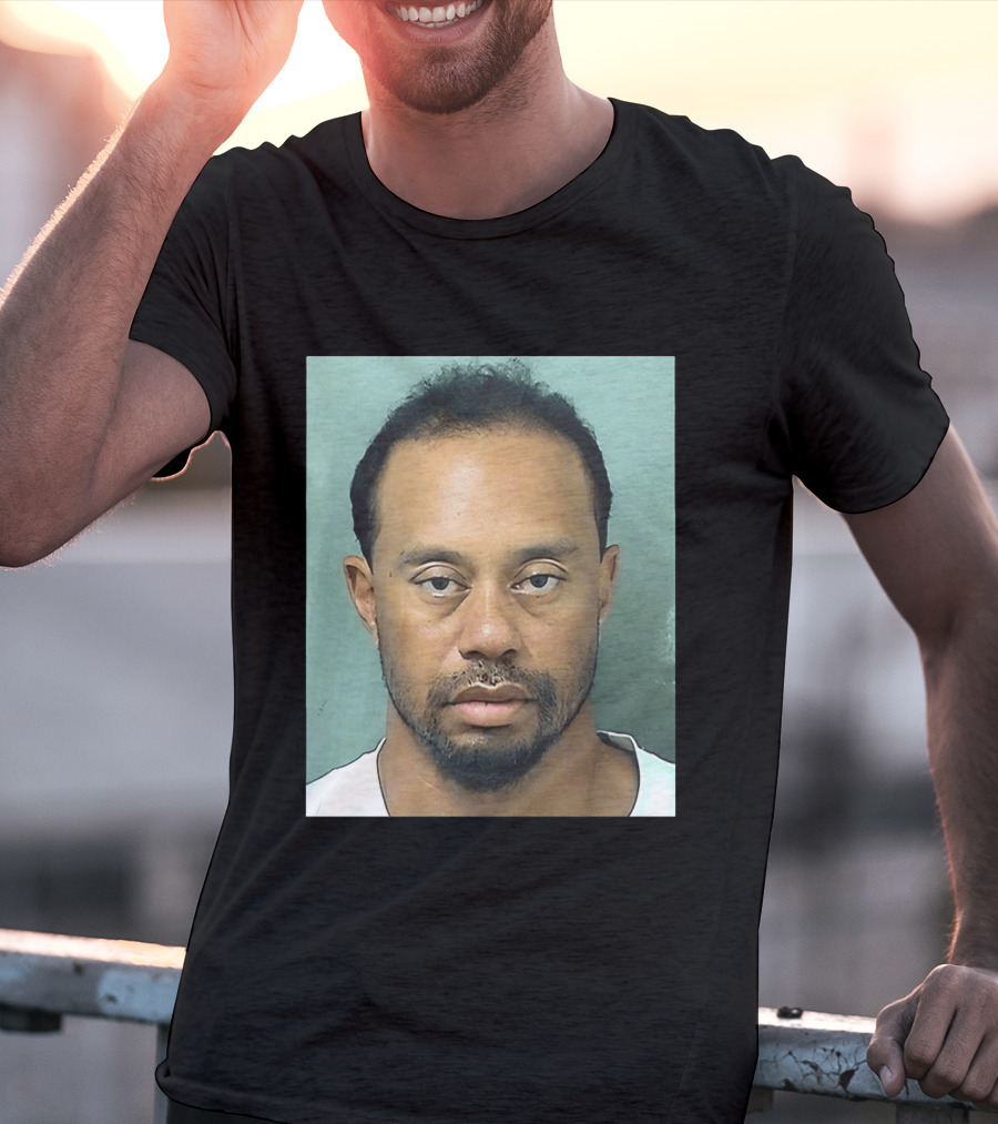 Tiger Woods Shot Palm Beach County Booking Photo T-Shirt