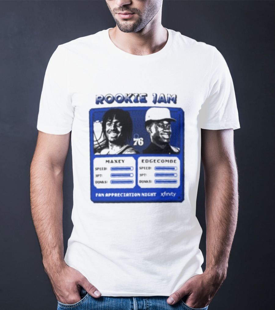 Rookie Jam Philadelphia 76ers Maxey Edgecombe Stats Display T-Shirt