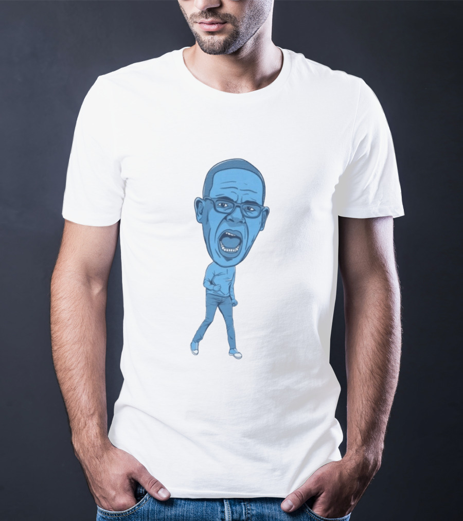 UNC Tar Heels Coach Hubert Davis Marching Fan T-Shirt