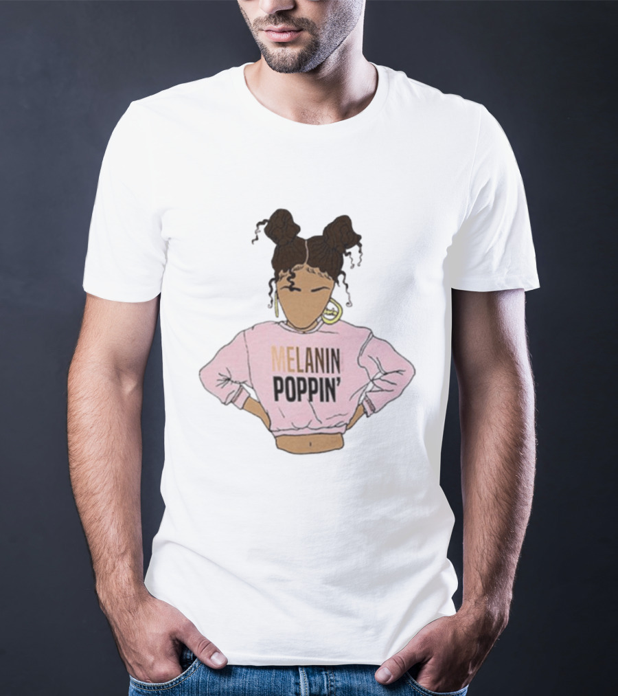 2BUNZ Melanin Poppin Pink Swea Afro Hair Trendy T-Shirt