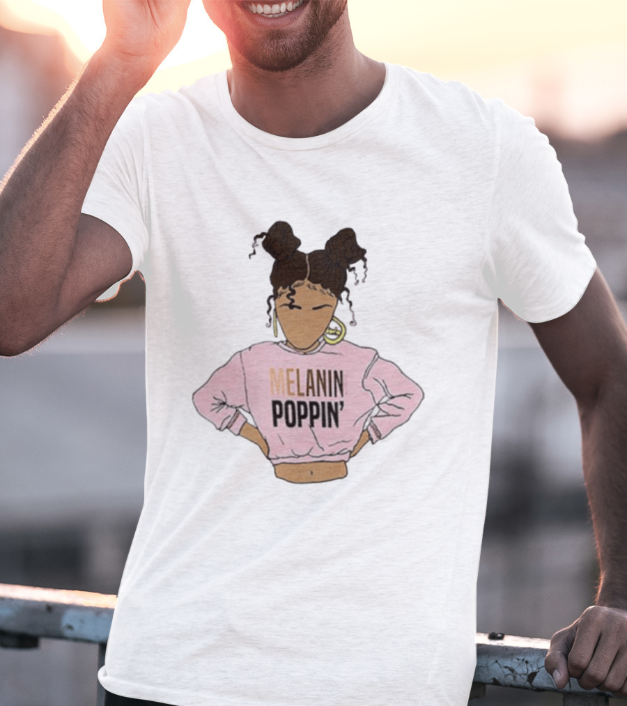 2BUNZ Melanin Poppin Pink Swea Afro Hair Trendy T-Shirt
