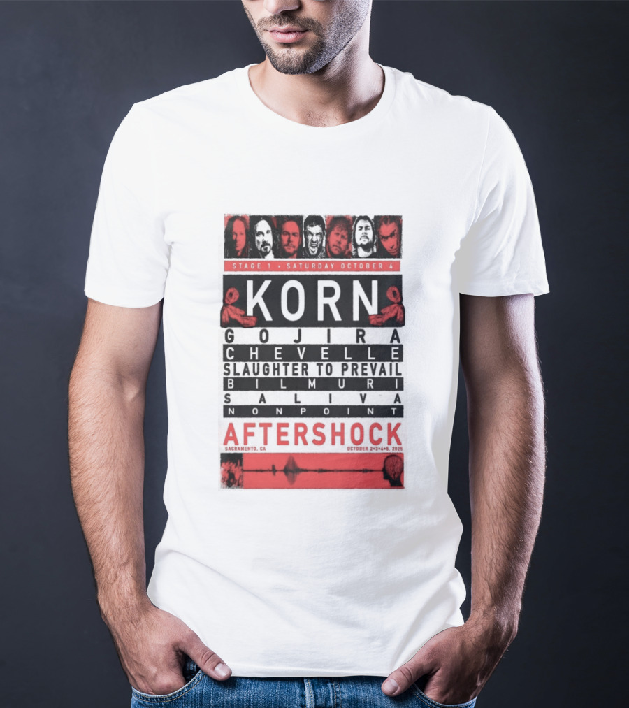 California Tour 2025 Korn Aftershock Festival October Event T-Shirt