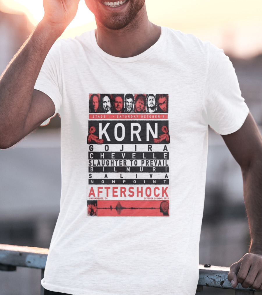 California Tour 2025 Korn Aftershock Festival October Event T-Shirt
