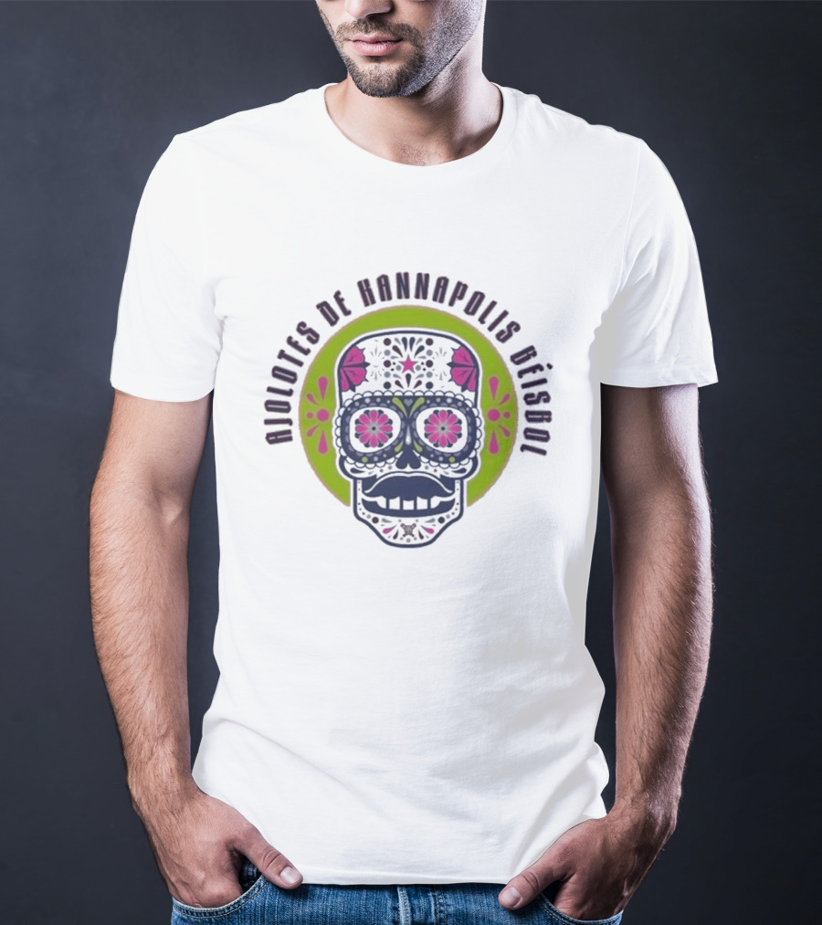 Riolotes De Kannapolis Béisbol Ajolotes Calavera Floral T-Shirt