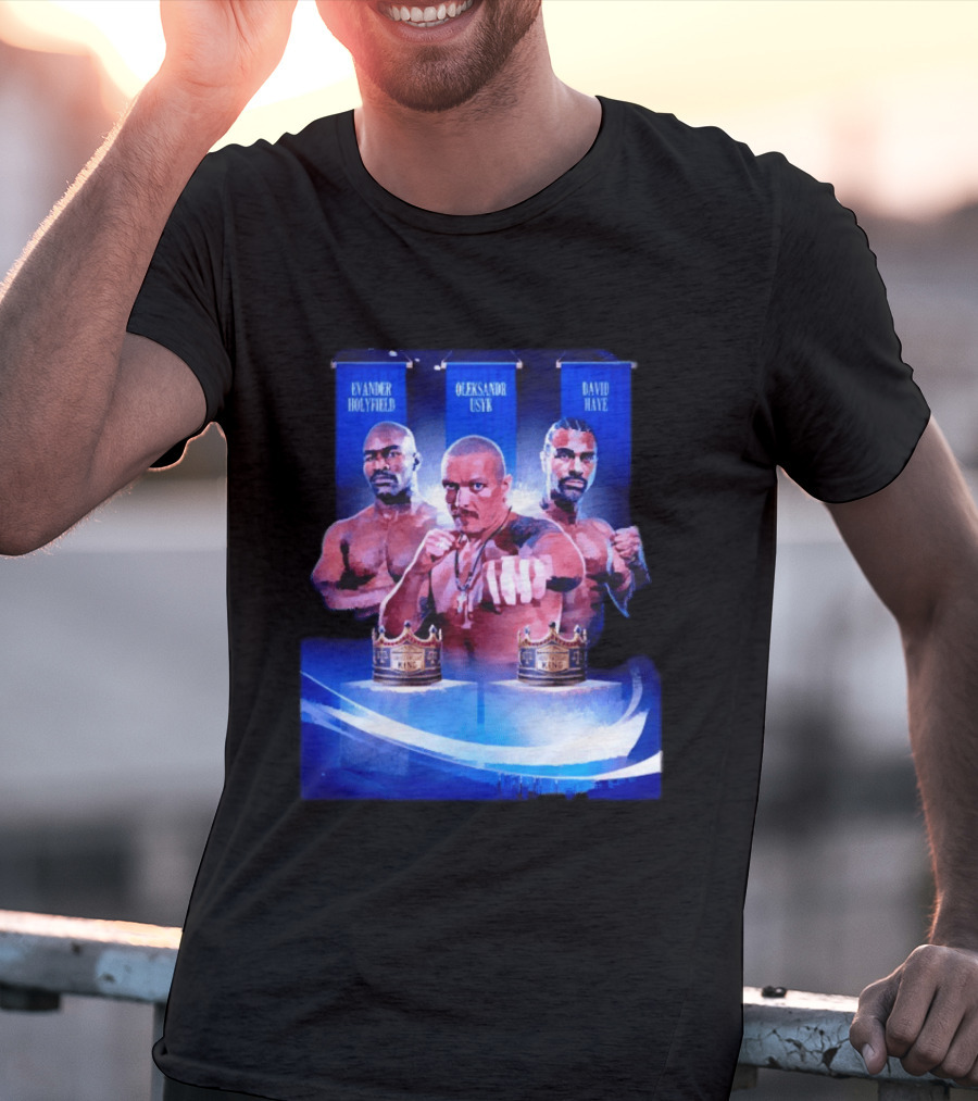Oleksandr Usyk Evander Holyfield David Haye Boxing Cruiserweight King Patterson Collage T-Shirt