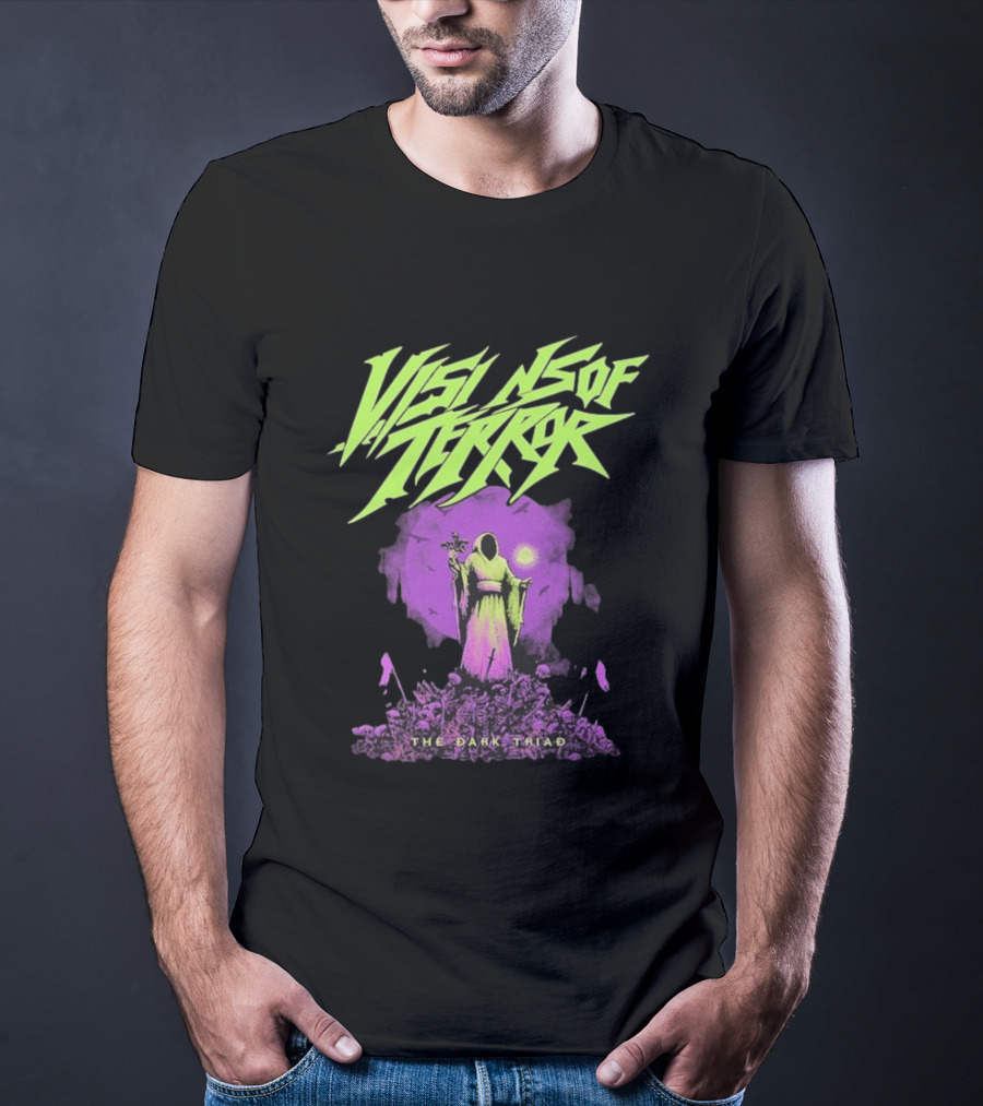 Visions Of Terror The Dark Triad Hooded Figure Symbolism T-Shirt