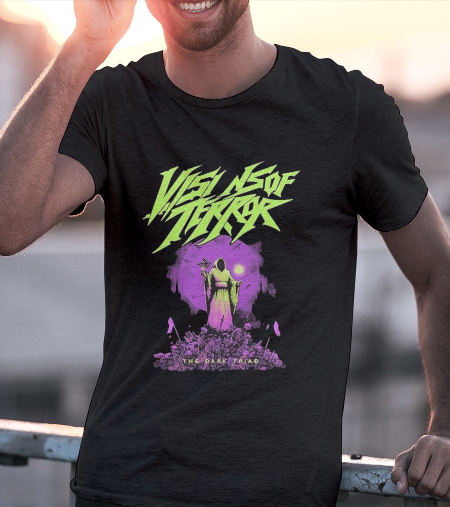 Visions Of Terror The Dark Triad Hooded Figure Symbolism T-Shirt