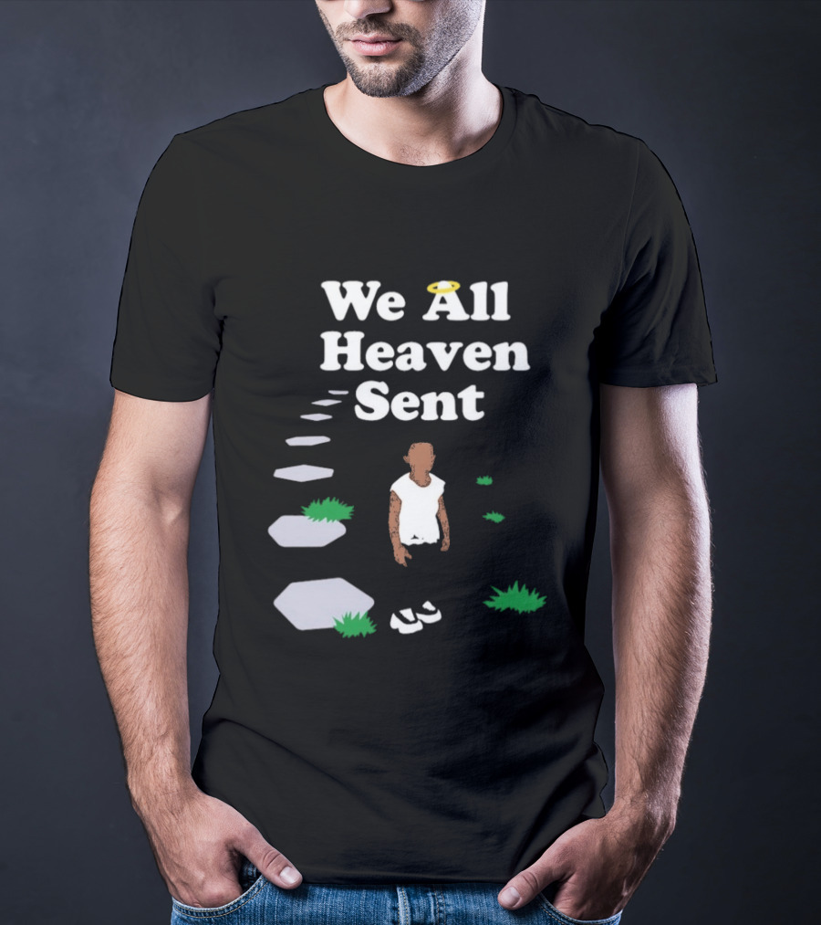 We All Heaven Sent White Halo Pathway And Figure T-Shirt