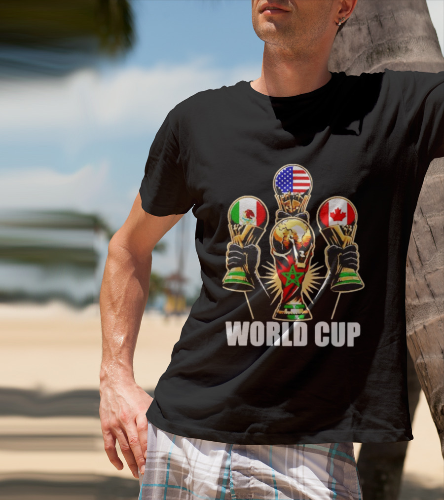 FIFA World Cup 2026 Host Nations USA Mexico Canada Trophy Celebration T-Shirt