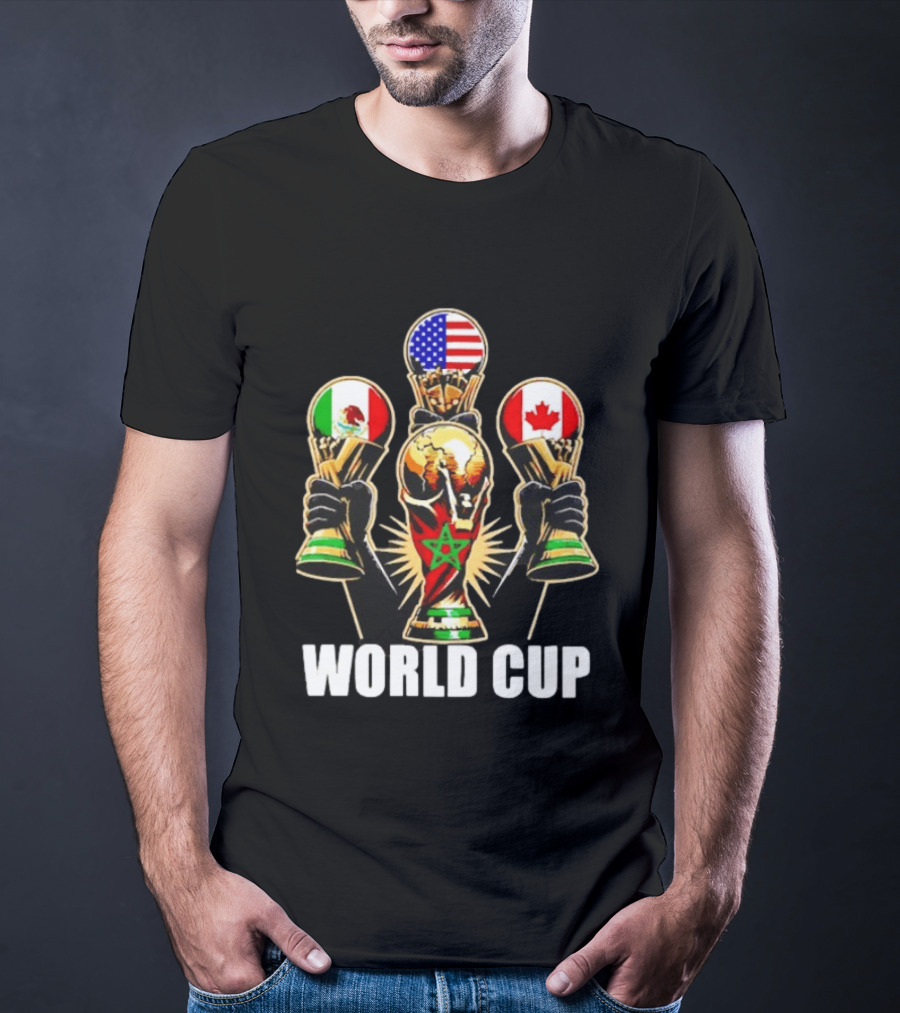FIFA World Cup 2026 Host Nations USA Mexico Canada Trophy Celebration T-Shirt
