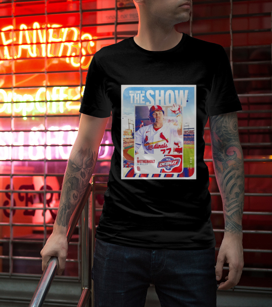 Welcome To The Show JJ Wetherholt St. Louis Cardinals MLB Debut 77 Topps 26 Infielder T-Shirt