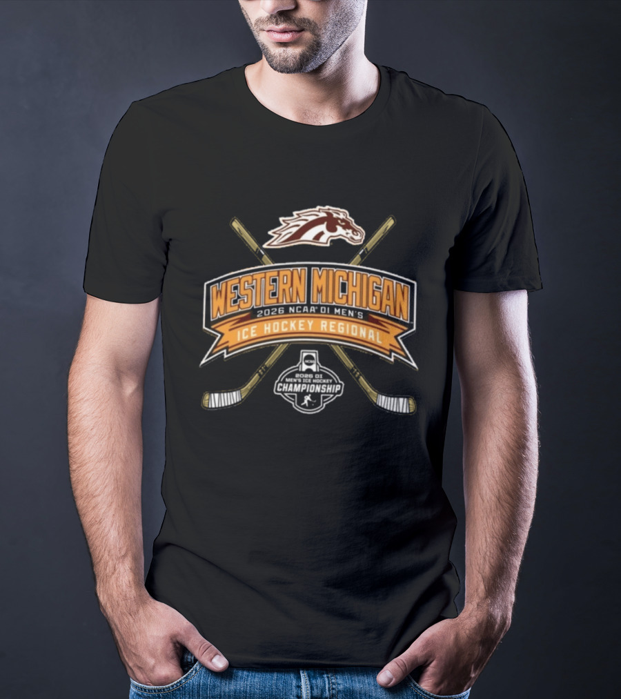 Western Michigan Broncos 2026 NCAA DI Men's Ice Hockey Regional Championship Competition T-Shirt