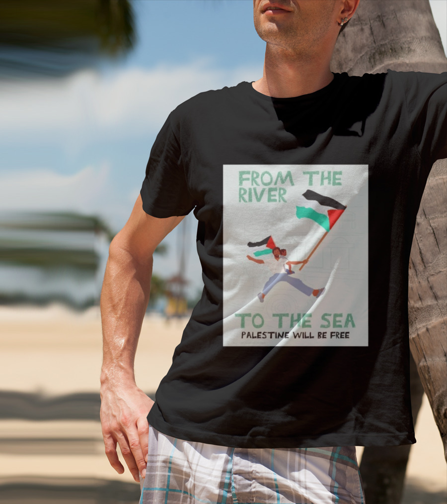 From The River To The Sea Palestine Will Be Free Flag Person Holding Child T-Shirt