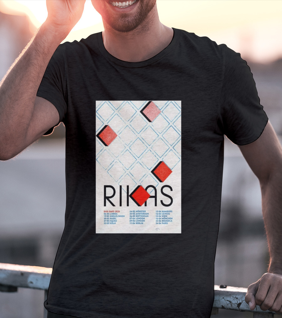 Rikas Dog Days Tour 2026 Lisbon Kreuzlingen Basel Mainz Koln Munster Amsterdam Rotterdam London Berlin Hamburg Leipzig Wien Munchen Brussels Paris T-Shirt
