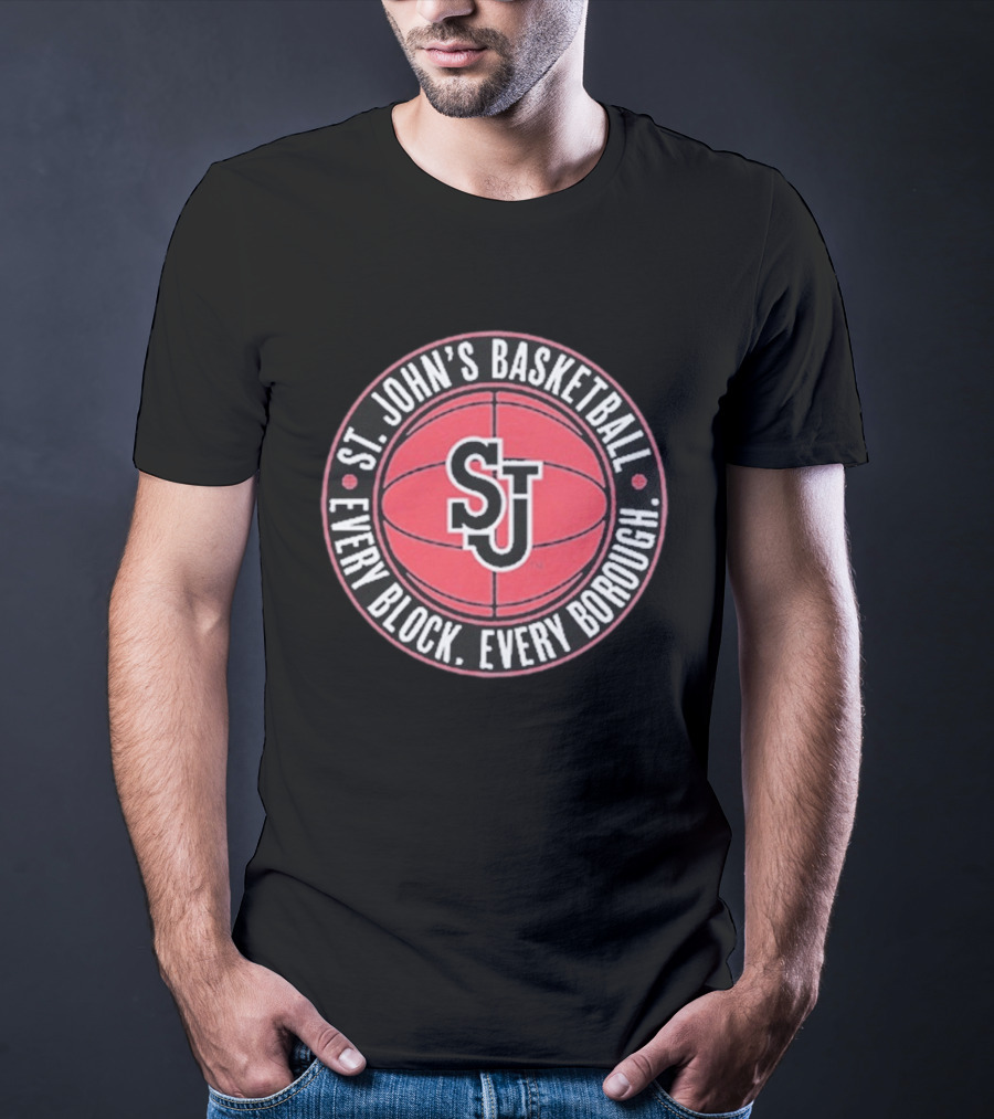 St. John's Basketball SJ Every Block Every Borough T-Shirt