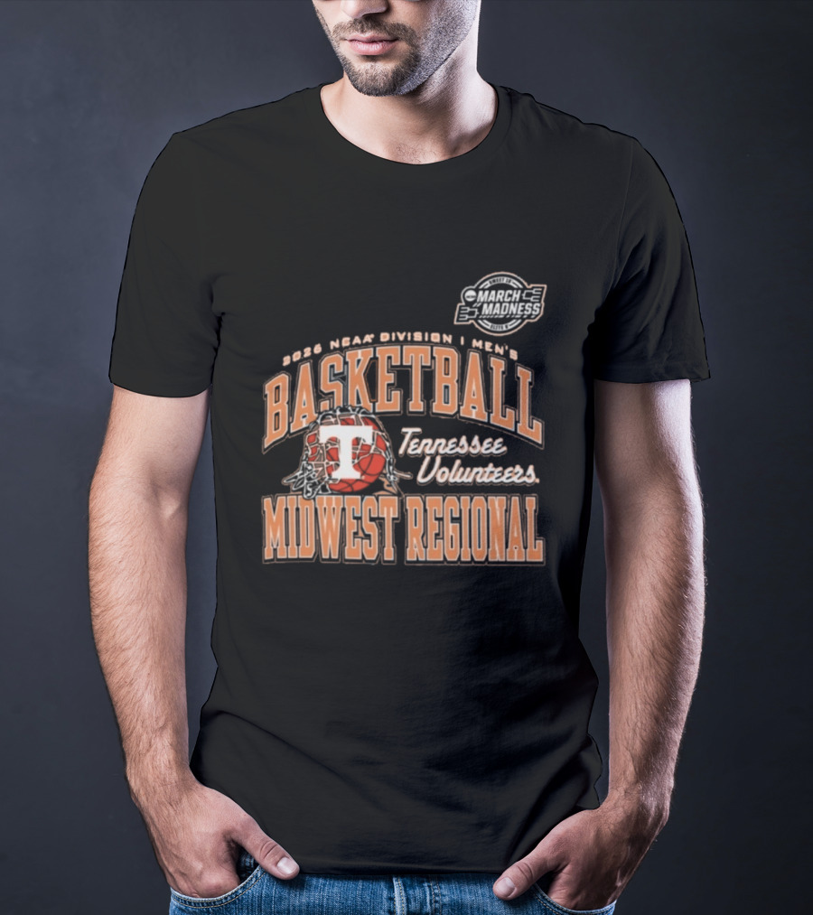 2026 NCAA Division I Men's Basketball Tennessee Volunteers Midwest Regional T-Shirt