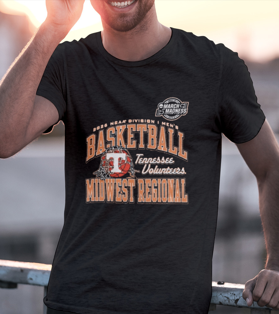 2026 NCAA Division I Men's Basketball Tennessee Volunteers Midwest Regional T-Shirt