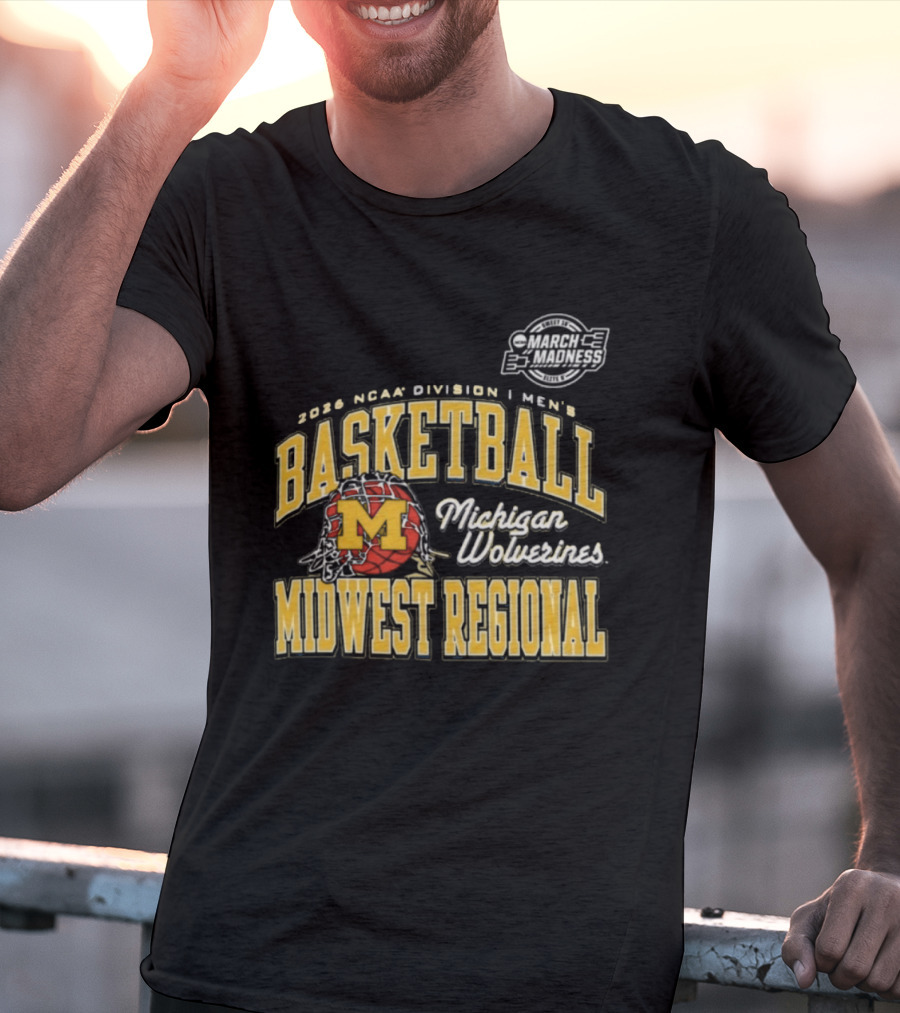 2026 NCAA Division I Men's Basketball Michigan Wolverines Midwest Regional T-Shirt