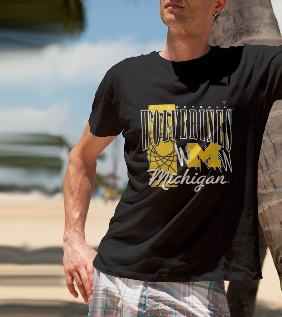 Michigan Wolverines Basketball M Logo March Madness Fan Gear T-Shirt