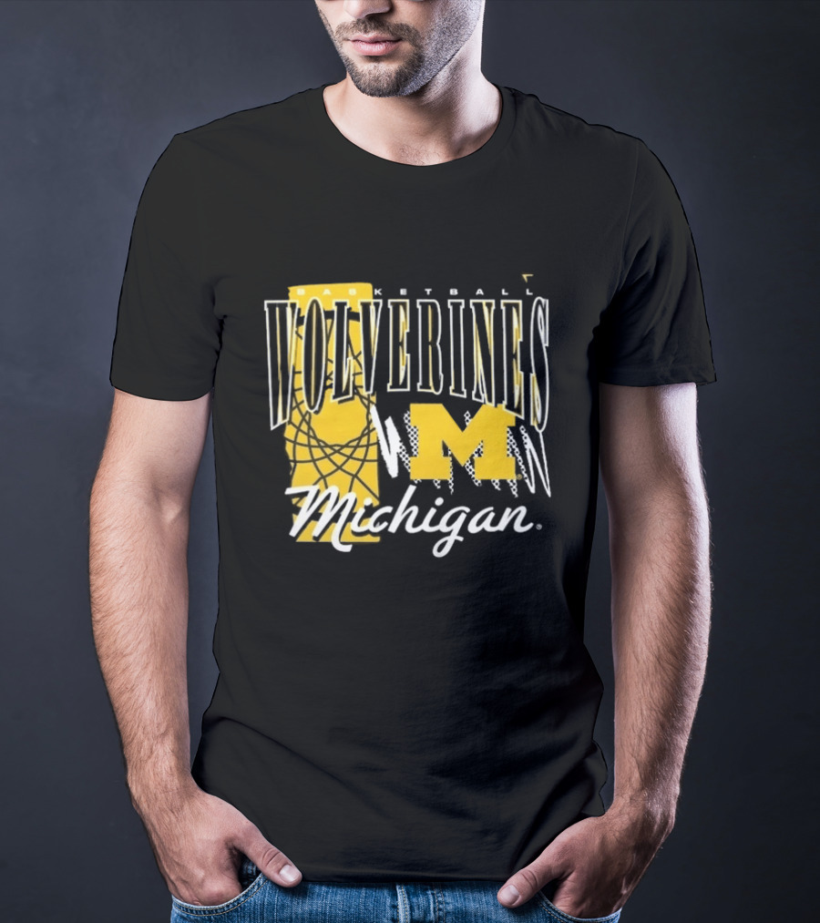 Michigan Wolverines Basketball M Logo March Madness Fan Gear T-Shirt