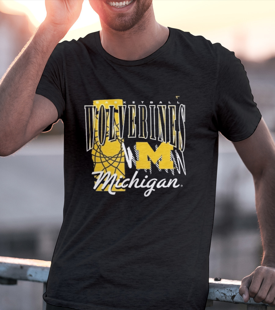 Michigan Wolverines Basketball M Logo March Madness Fan Gear T-Shirt