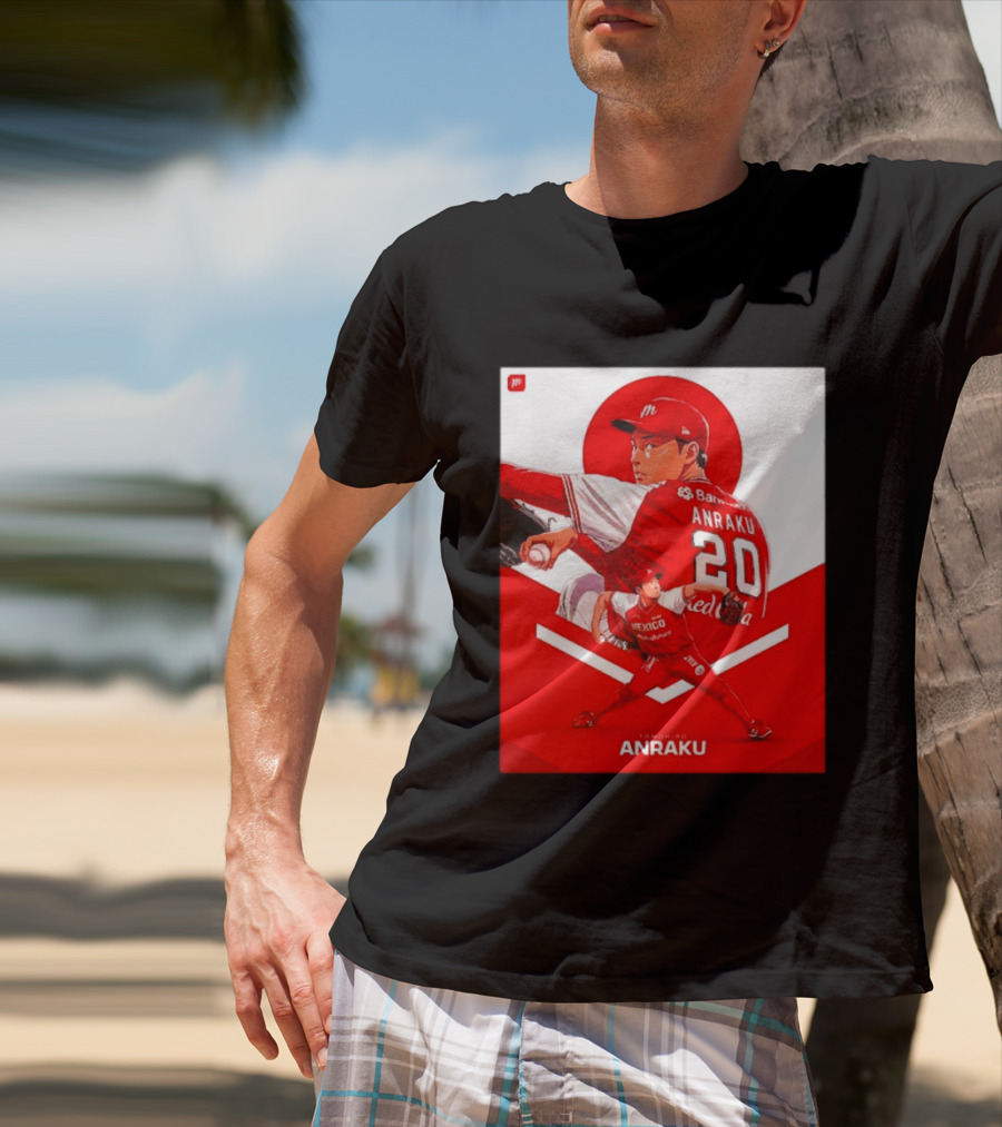 Tomohiro Anraku Diablos Rojos México Baseball Pitcher 20 Red Uniform T-Shirt