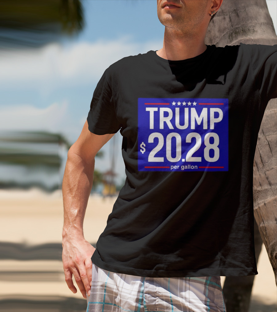 Trump 2028 Per Gallon Five Stars Blue T-Shirt