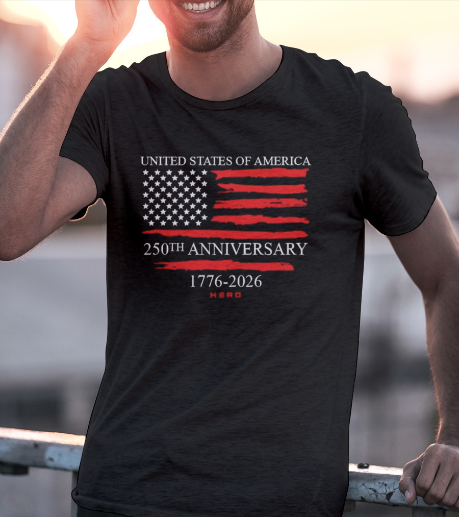 United States Of America 250th Anniversary 1776 2026 With US Flag Hero T-Shirt